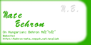 mate behron business card